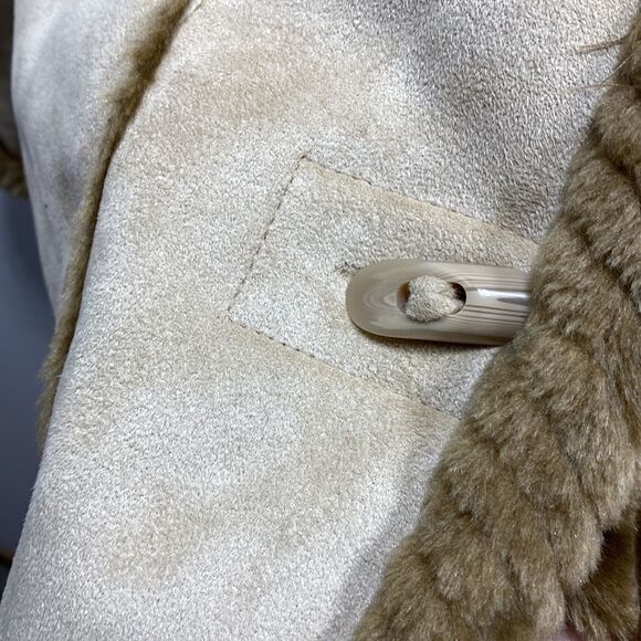 St. John's Bay Microsuede Faux Fur Lined Hooded Coat Large - Picture 6 of 8